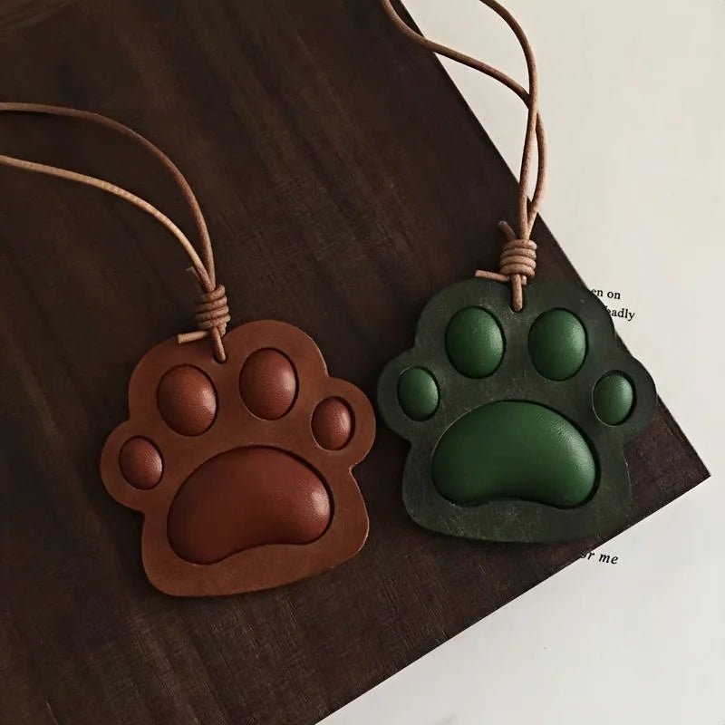 Handcrafted Vegetable - Tanned Leather Paw Charm – Cat & Dog Paw Bag Charm, Unique Gift for Pet Lovers - Tomlynam