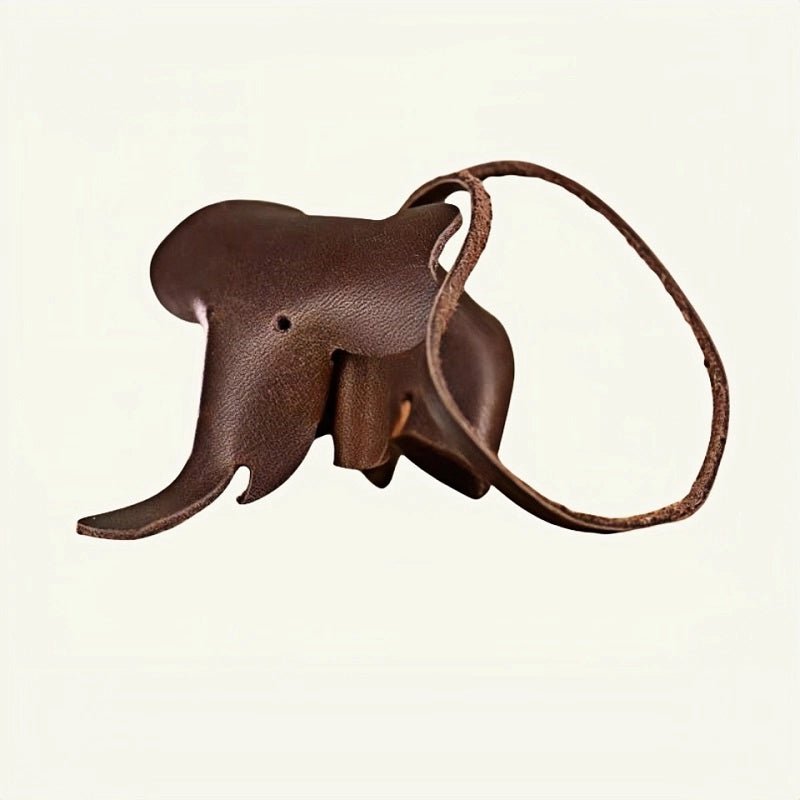 Leather Elephant Charm – Handcrafted Full - Grain Cowhide Accessory for Bags & Keys, Minimalist & Sophisticated Gift - Tomlynam