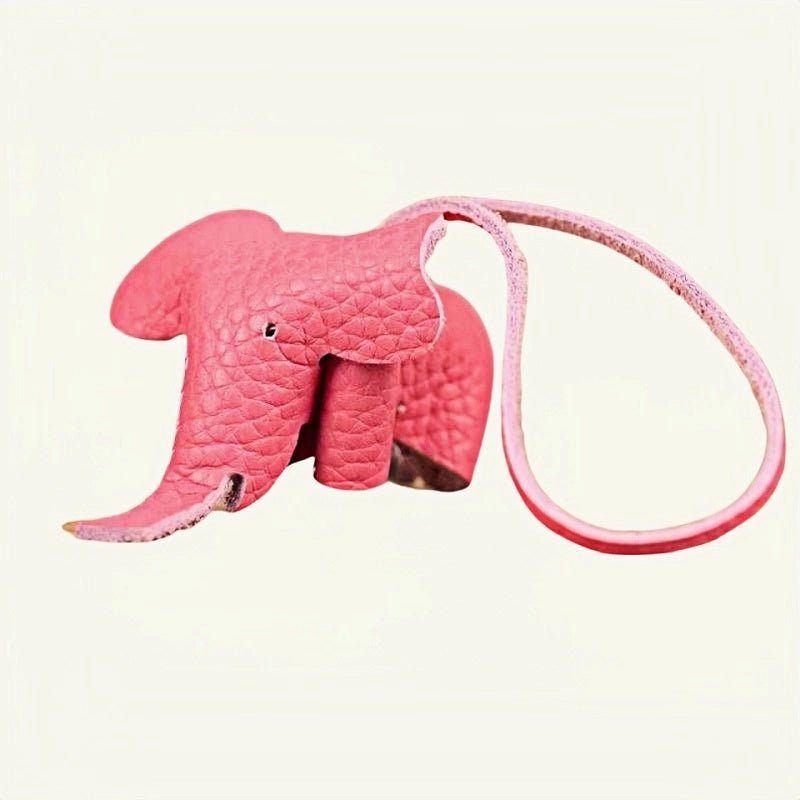 Leather Elephant Charm – Handcrafted Full - Grain Cowhide Accessory for Bags & Keys, Minimalist & Sophisticated Gift - Tomlynam