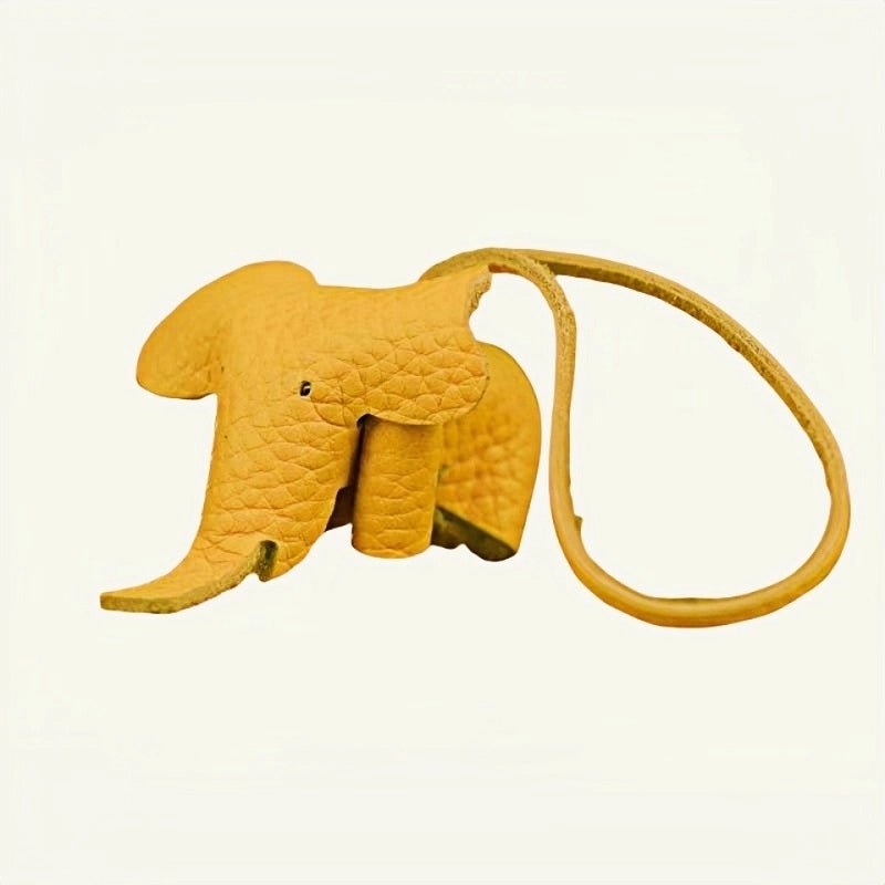 Leather Elephant Charm – Handcrafted Full - Grain Cowhide Accessory for Bags & Keys, Minimalist & Sophisticated Gift - Tomlynam