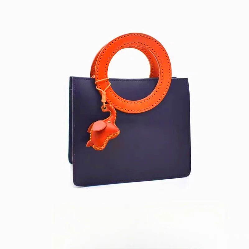 Lucky Elephant Leather Charm – Handmade Full - Grain Leather Bag Pendant | Symbol of Strength & Good Fortune | Keychain & Handbag Accessory - Tomlynam