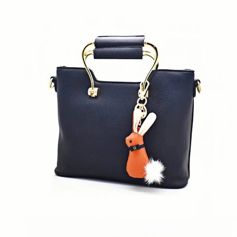 Nordic Bunny Leather Bag Charm – Handmade Full - Grain Leather Keychain | Whimsical Rabbit Pendant | Backpack & Handbag Decoration - Tomlynam