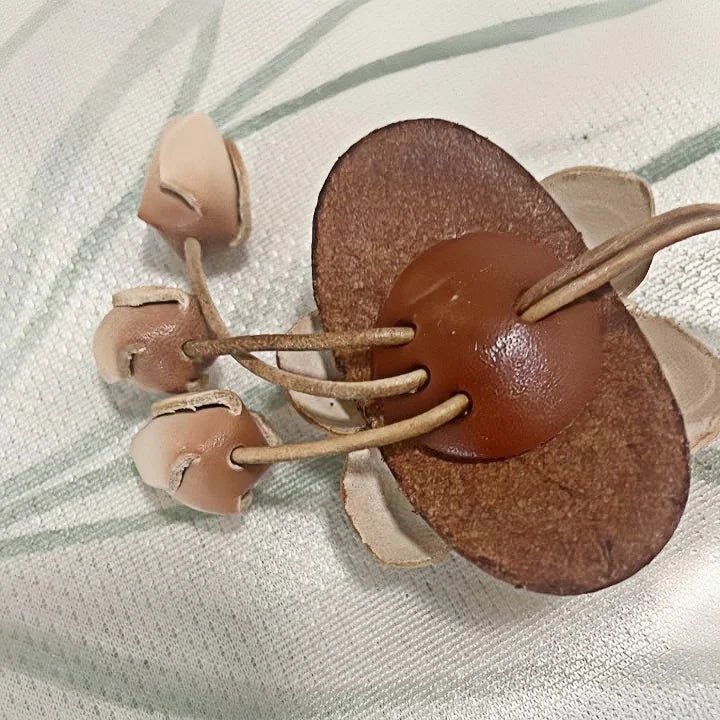 Nordic Floral Garden Leather Charm – Full - Grain Cowhide Handmade Accessory for Bags and Gifts, Blooming Style Elegance - Tomlynam