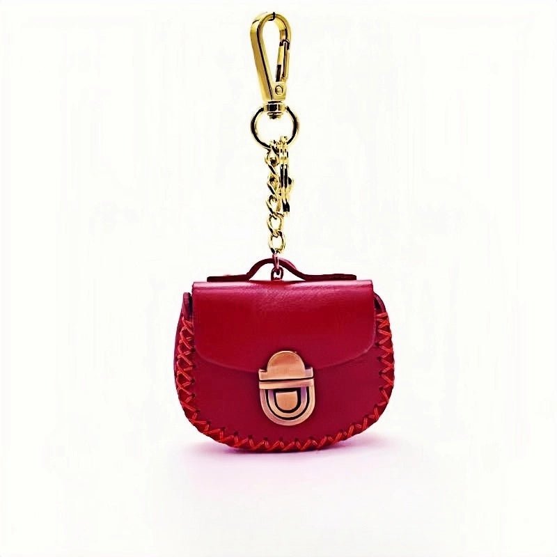 Nordic - Style Genuine Leather Earphone Case – Handmade Top - Grain Cowhide Bag Charm for AirPods or Coins, Creative and Minimalist Accessory - Tomlynam