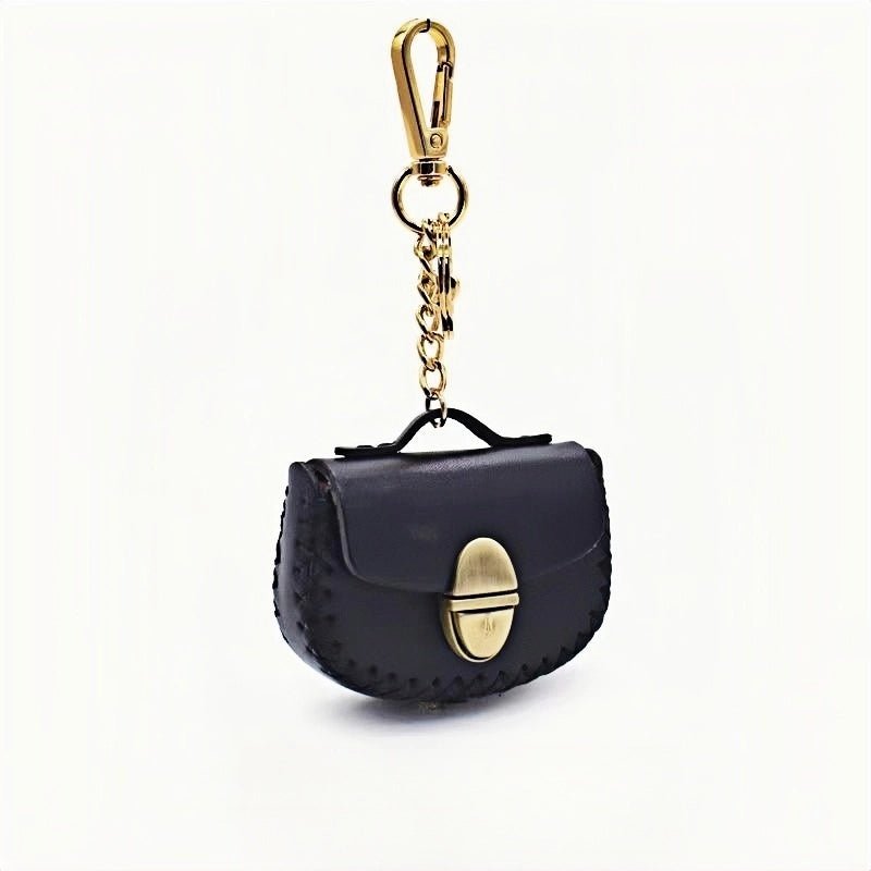 Nordic - Style Genuine Leather Earphone Case – Handmade Top - Grain Cowhide Bag Charm for AirPods or Coins, Creative and Minimalist Accessory - Tomlynam