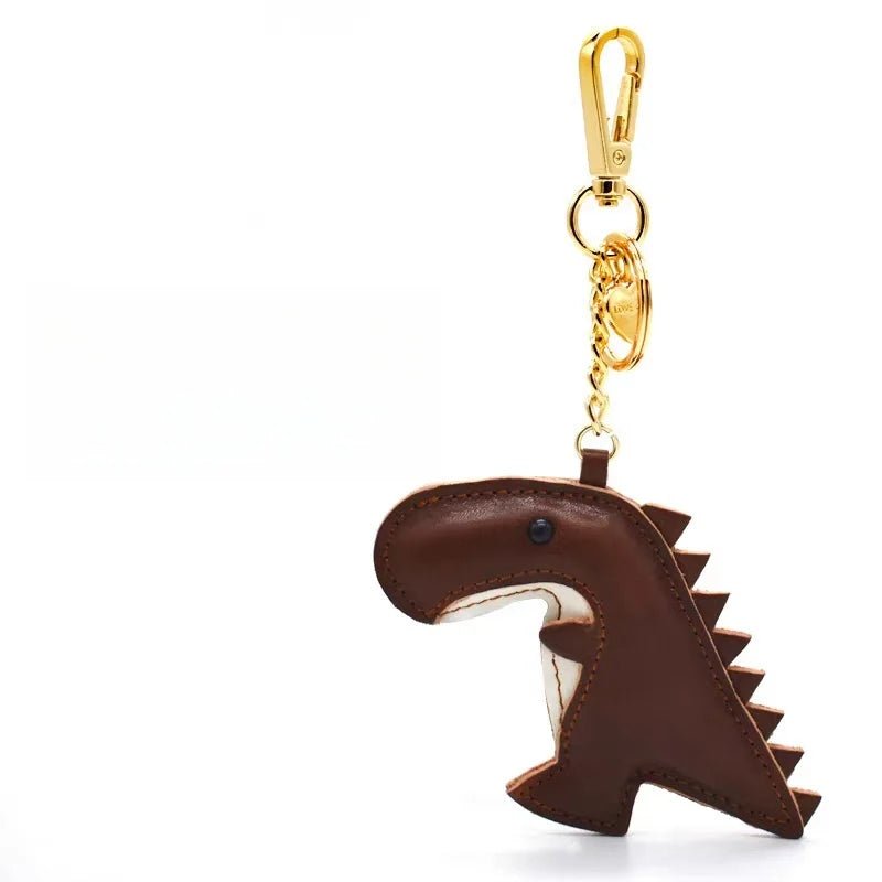 Nordic - Style Lucky Dino Leather Bag Charm – Handmade Full - Grain Leather Keychain | Year of the Dragon Zodiac Charm | Bookmark & Handbag Pendant - Tomlynam