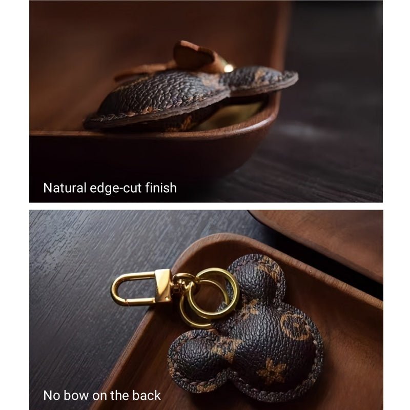 Original Design Mouse - Inspired Bag Charm | Handmade Genuine Leather with Classic Monogram | Elegant Gift for Her - Tomlynam