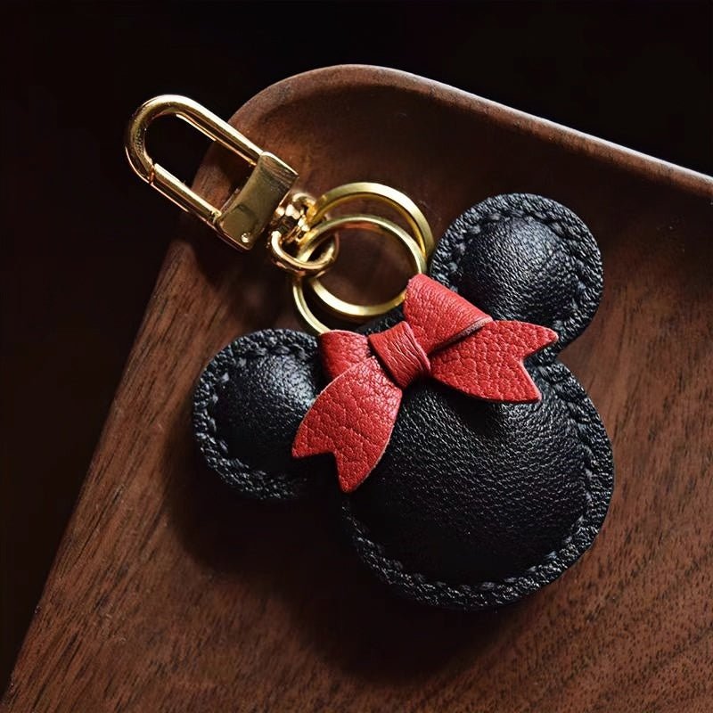 Original Design Mouse - Inspired Bag Charm | Handmade Genuine Leather with Classic Monogram | Elegant Gift for Her - Tomlynam