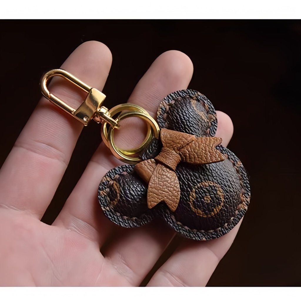 Original Design Mouse - Inspired Bag Charm | Handmade Genuine Leather with Classic Monogram | Elegant Gift for Her - Tomlynam