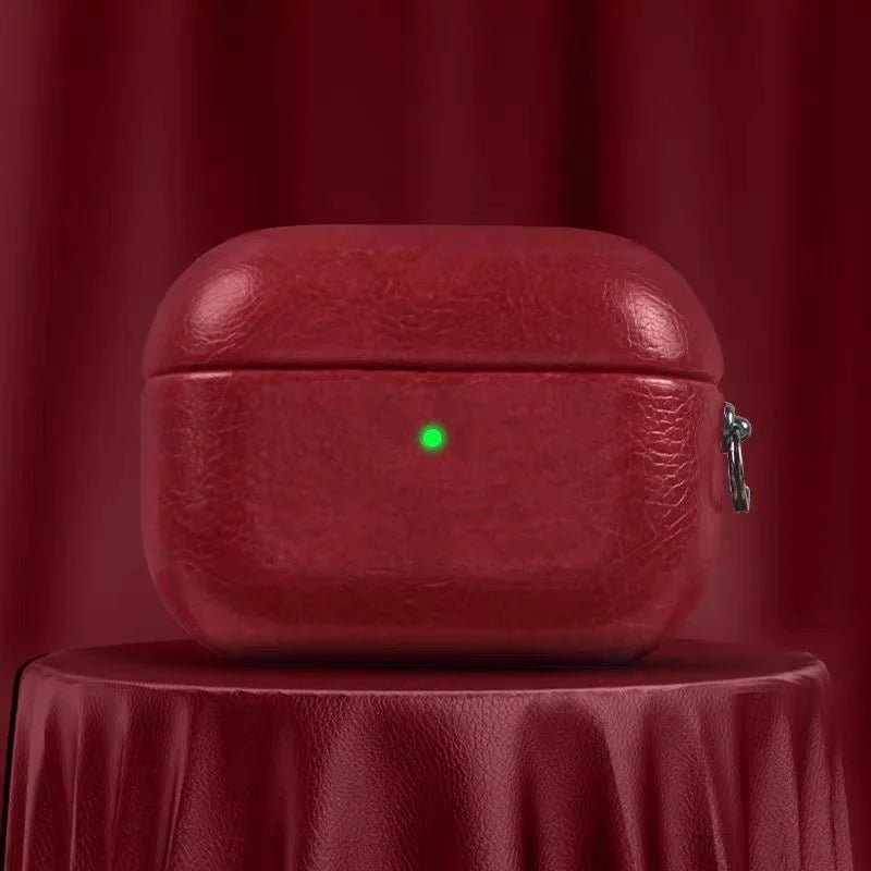 Premium Crazy Horse Leather AirPods Pro 2 Case – Handcrafted Protective Cover for Apple AirPods 4, Wireless Charging Compatible - Tomlynam
