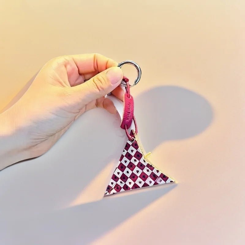 Premium Leather Printed Paper Airplane Charm – Creative and Minimalist Keychain and Bag Accessory Perfect for Holiday Gifting - Tomlynam
