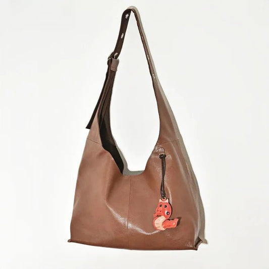 Snake Year Leather Bag Charm – Handmade Vegetable - Tanned Leather Accessory, Zodiac - Inspired Gift - Tomlynam