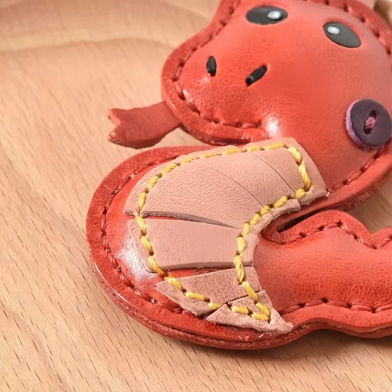 Snake Year Leather Bag Charm – Handmade Vegetable - Tanned Leather Accessory, Zodiac - Inspired Gift - Tomlynam