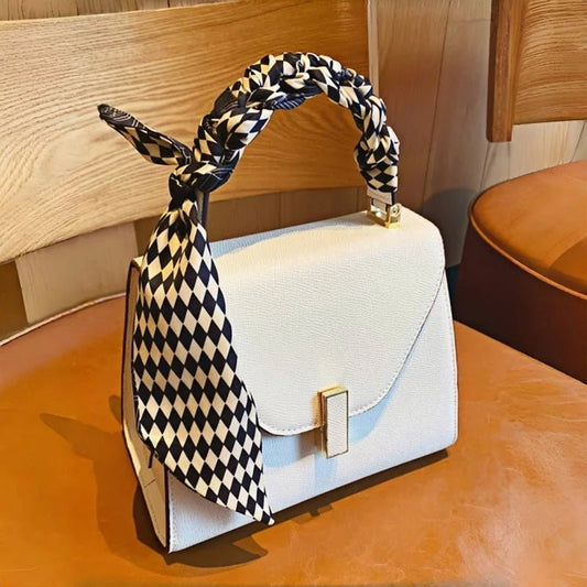 Twilly Scarf Diamond Castle 100% Silk Bag Handle Ribbon, Wrist & Hair Scarf, 7×124cm Silk Twilly Scarf - Tomlynam