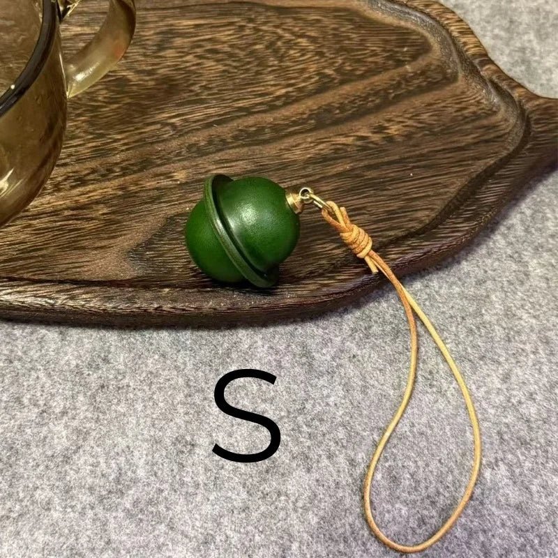 Vintage Leather Bell Bag Charm – Handmade Full - Grain Cowhide Keychain | Two Sizes & Four Colors | Backpack, Car, and Purse Pendant - Tomlynam