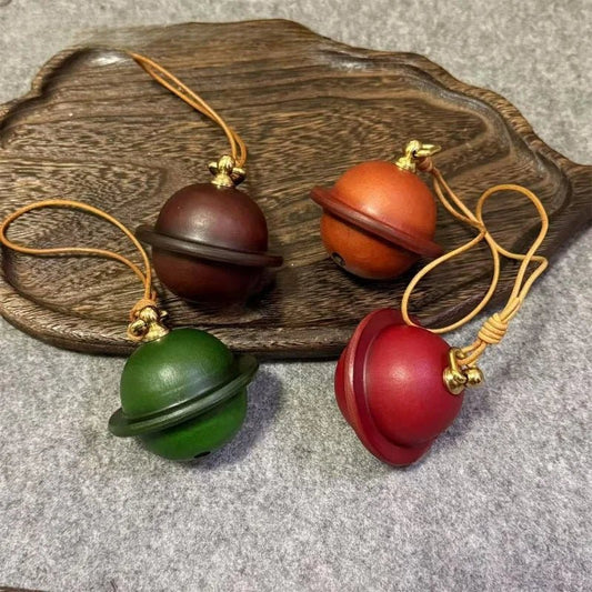 Vintage Leather Bell Bag Charm – Handmade Full - Grain Cowhide Keychain | Two Sizes & Four Colors | Backpack, Car, and Purse Pendant - Tomlynam