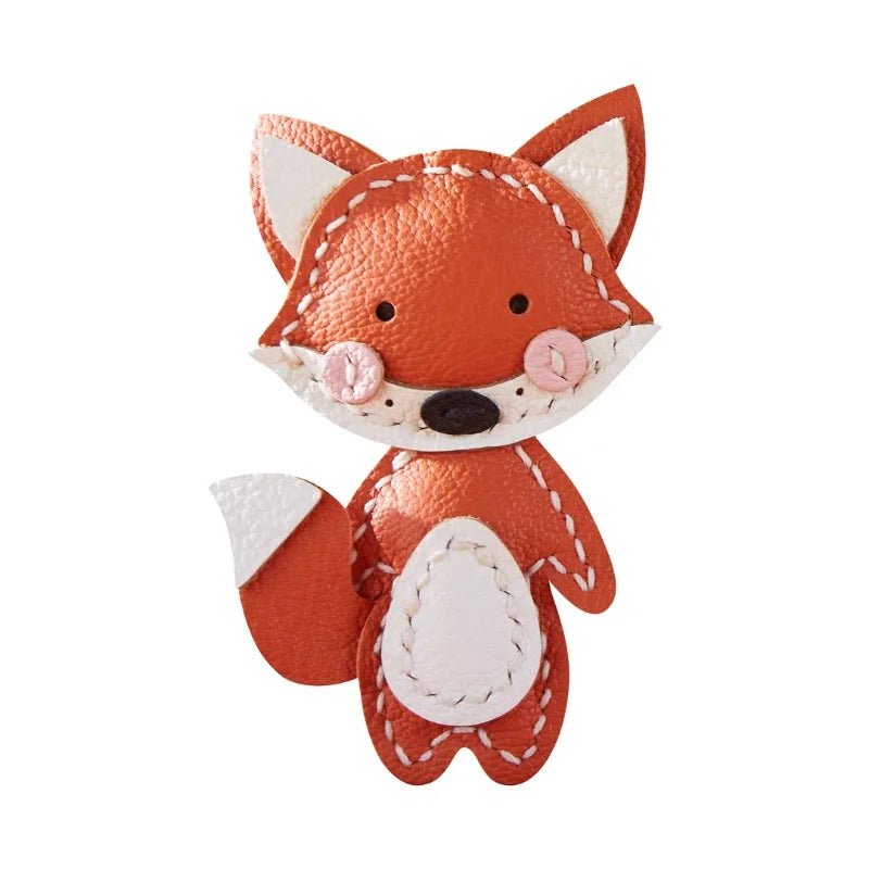 Whimsical Fox Leather Bag Charm – Handmade Full - Grain Lambskin Keychain | Playful Animal Pendant | Cute Gift for Handbags & Backpacks - Tomlynam