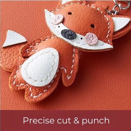 Whimsical Fox Leather Bag Charm – Handmade Full - Grain Lambskin Keychain | Playful Animal Pendant | Cute Gift for Handbags & Backpacks - Tomlynam
