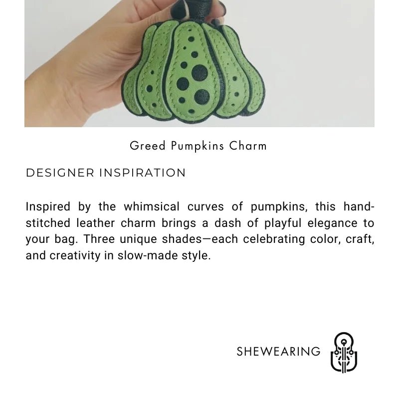 Whimsical Pumpkin Leather Bag Charm – Handmade Slowmade Keychain | Autumn - Inspired Accessory | Cute Pendant Gift in 3 Colors - Tomlynam