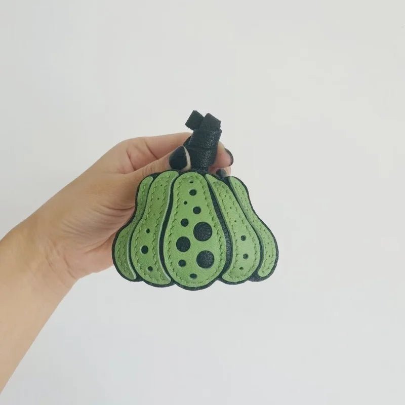 Whimsical Pumpkin Leather Bag Charm – Handmade Slowmade Keychain | Autumn - Inspired Accessory | Cute Pendant Gift in 3 Colors - Tomlynam